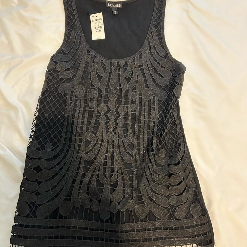 EXPRESS XS black two layer  tank top